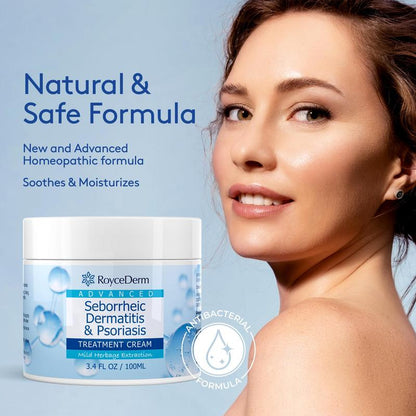 Roycederm Seborrheic Dermatitis & Psoriasis Treatment Cream - Herbal Extracts Formula for Comprehensive Care Comfort Natural