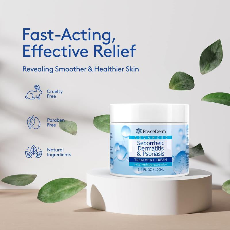 Roycederm Seborrheic Dermatitis & Psoriasis Treatment Cream - Herbal Extracts Formula for Comprehensive Care Comfort Natural